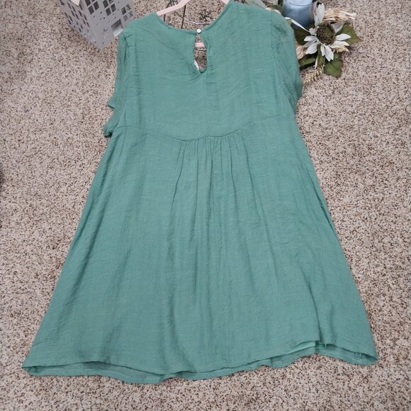Umgee Green Mini Dress with Floral Embroidery - Picture 5 of 7